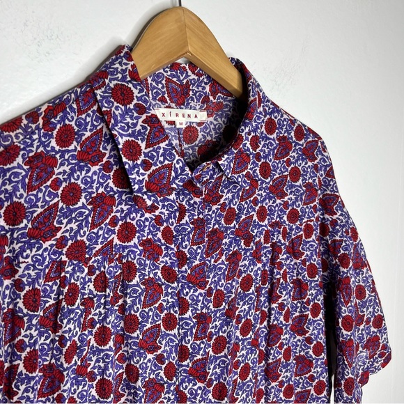 XiRENA Grady Purple Red Floral Paisley Short Sleeve Romper size M - Picture 11 of 11